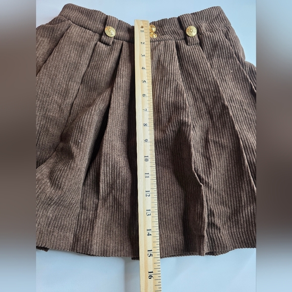NWT Shein Mod XS Corduroy Mini Skirt Pleated Brown 2747-BB - Picture 12 of 15